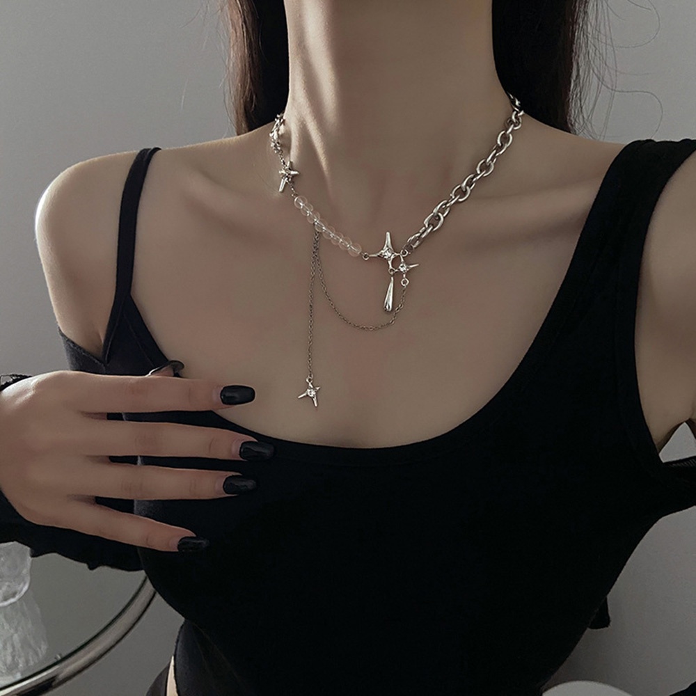 Vòng cổ Nữ Nhiều Lớp Đính Ngôi Sao Và Tua Rua Thời Trang