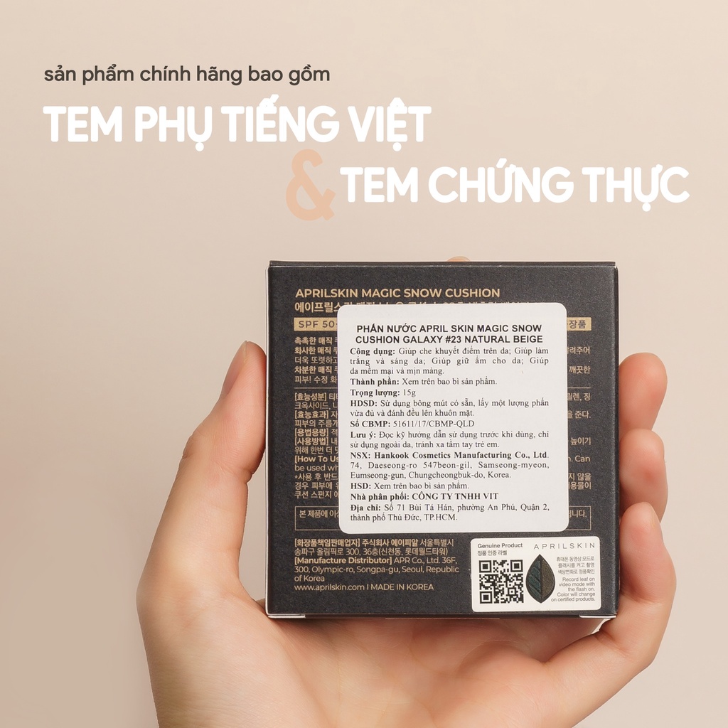 Phấn Nước Aprilskin Ultra Slim Cushion SPF50+/PA+++ (15g x 2)