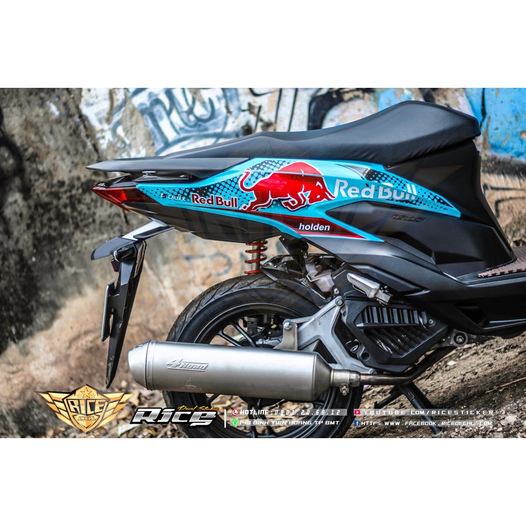Tem Rời Dán Xe Vario 150 Mẫu Red Bull Xanh Đen Đỏ Cực Chất, Hàng 3 Lớp Chất Lượng Cao .Team Decal