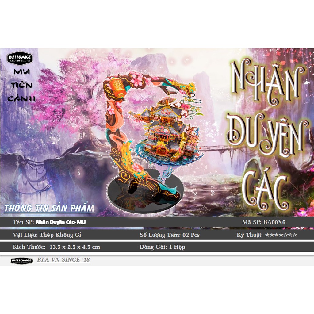 Mô Hình Lắp Ghép kim Loại 3D Nhân Duyên Các _Tiên Cảnh - MU