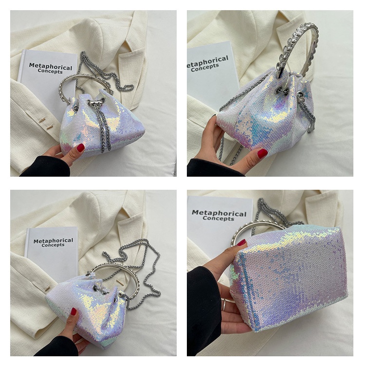Túi Đeo Chéo Đính Kim Tuyến Lấp Lánh Thời Trang Cho Nữ