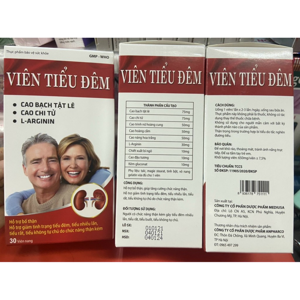 Viên Tiểu Đêm giúp bổ thận, tăng cường chức năng bàng quang, hỗ trợ tiểu đêm, tiểu rát, tiểu không tự chủ lọ