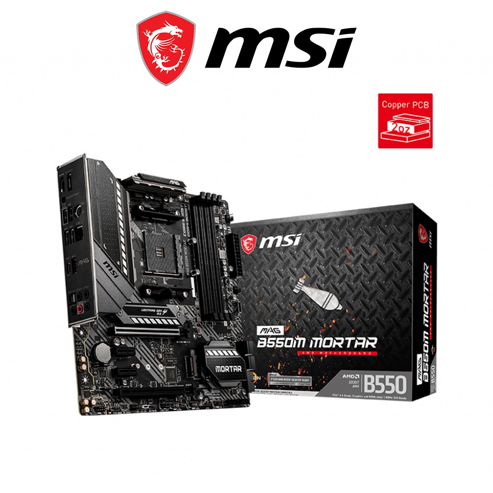 Bo mạch chủ Mainboard MSI MAG B550M MORTAR AMD B550, Socket AM4, m-ATX, 4 khe RAM DDR4