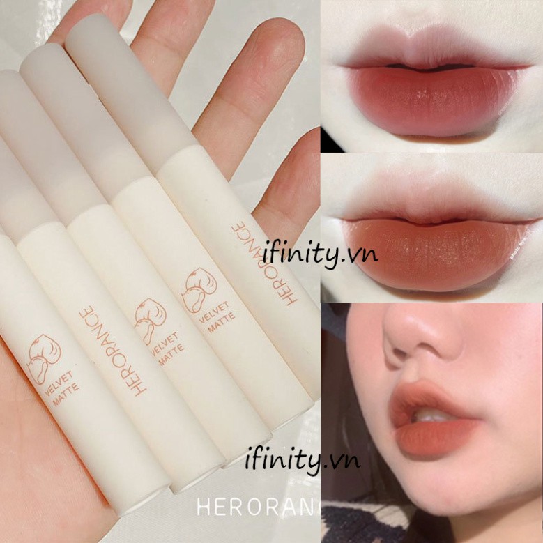 [Hàng mới về] Son Kem Màu Lì Không Thấm Nước Mềm Mịn Lâu Trôi Herorange