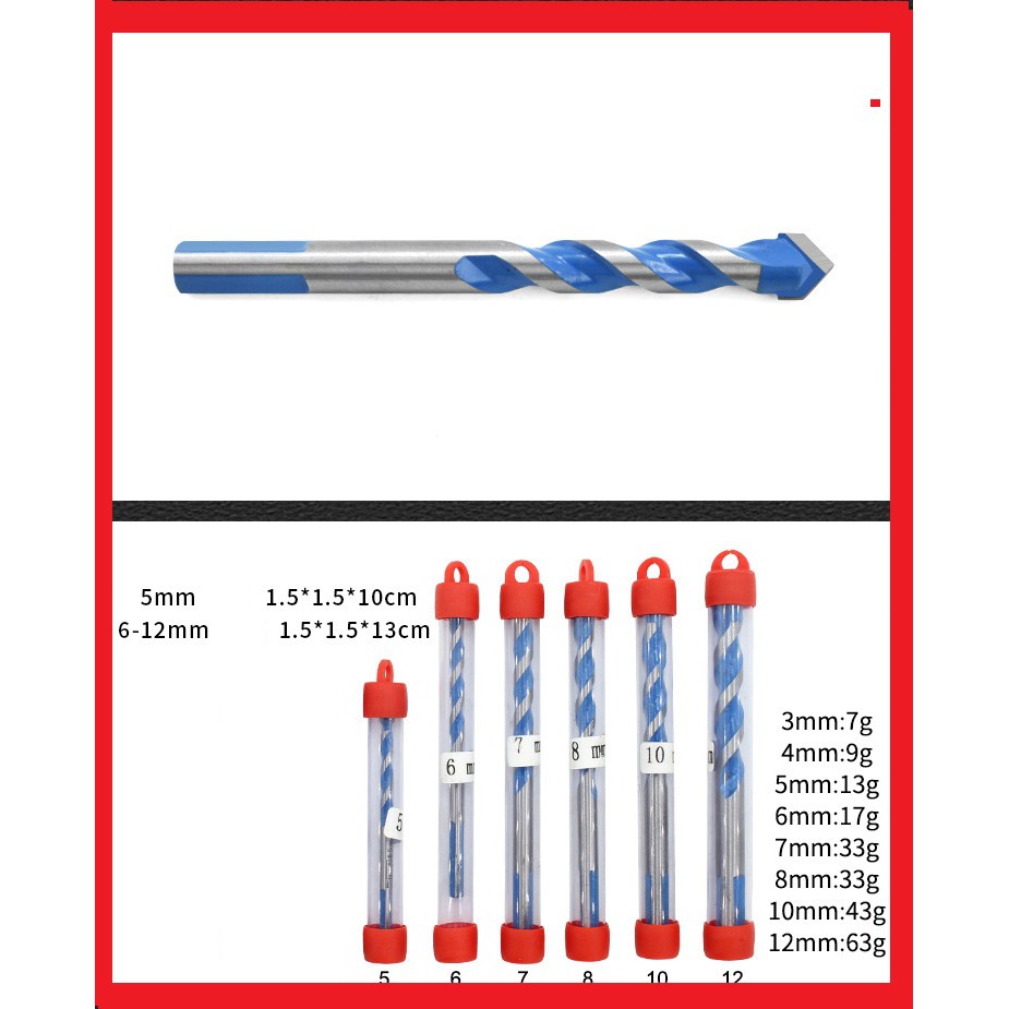 Mũi khoan đa năng , Mũi khoan bê tông đa chức năng sơn chống gỉ khoan kính, thủy tinh, khoan gạch men, gạch đá hoa cương