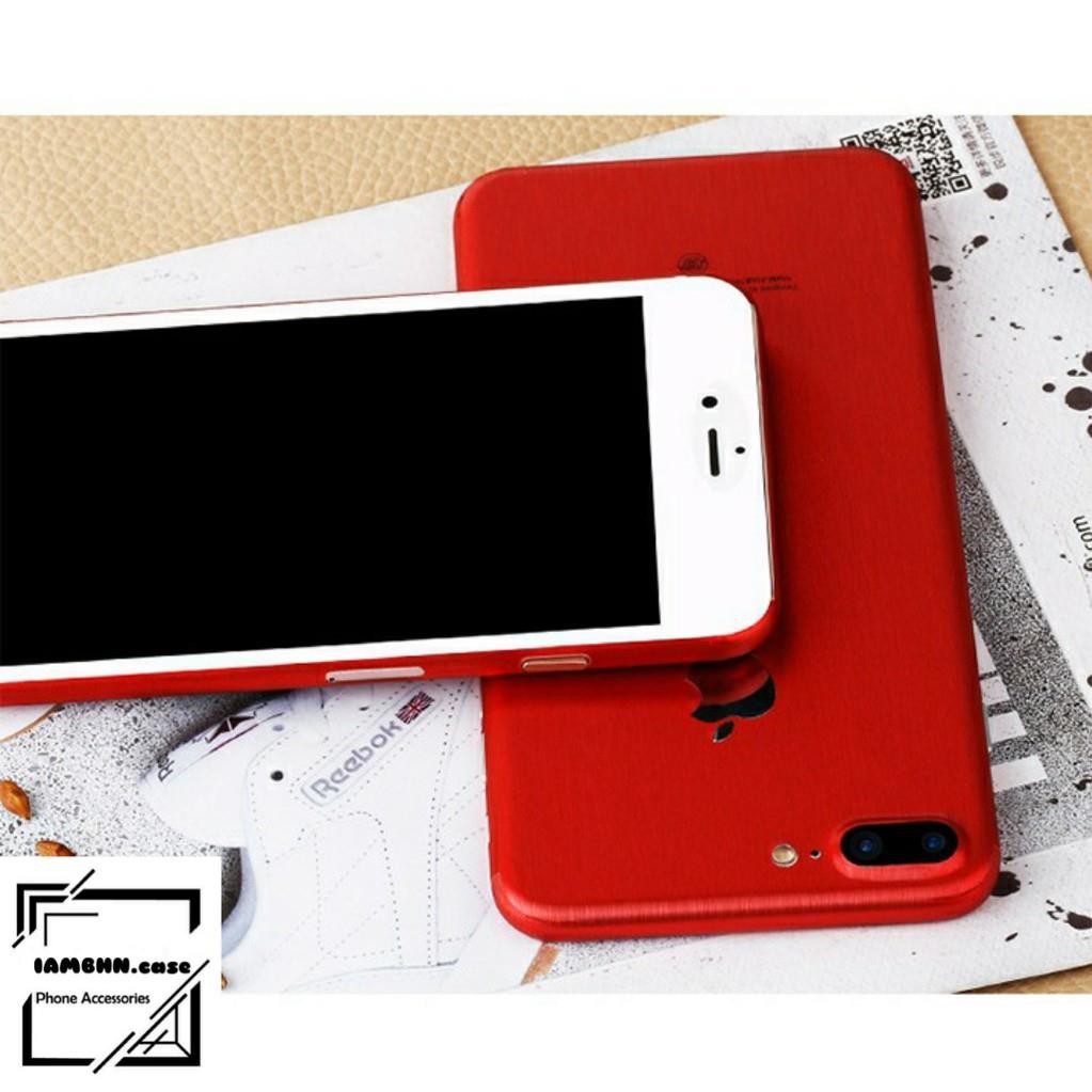 Skin Dán Nhôm Xước Màu Đỏ Iphone 7 Plus - 8 Plus