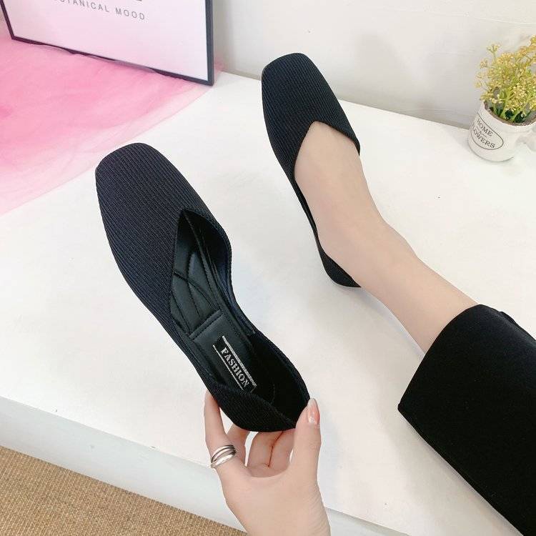 Giày búp bê mũi vuông đế mềm phong cách thanh lịch cho nữ