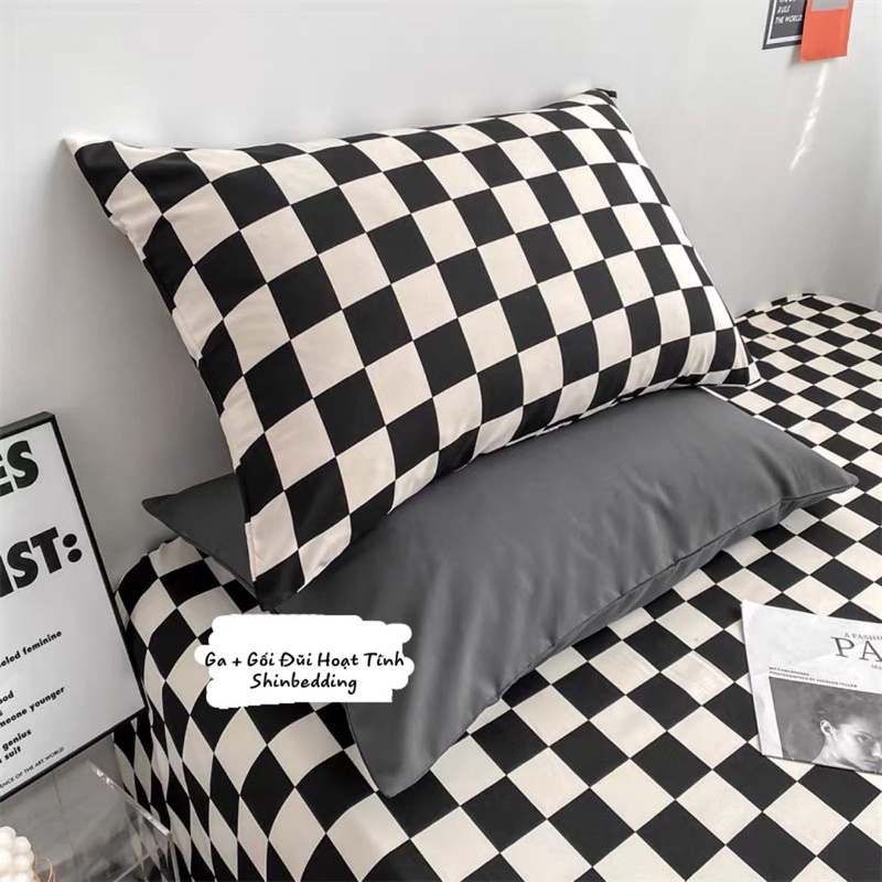 Set Ga Gối Lẻ Đũi Hoạt Tính Hoạ Tiết Ô Vuông Bàn Cờ (shinbedding)