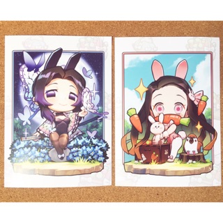 Postcard Nezuko và Shinobu bunnysuit