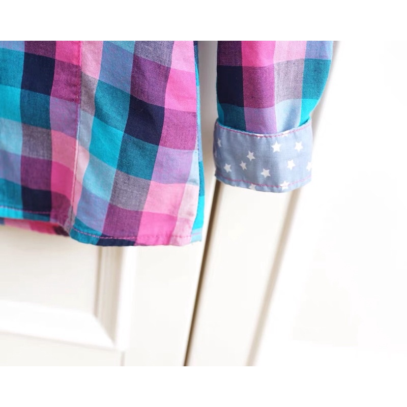 Áo sơ mi bé gái 2-9 tuổi  Áo xuất dư cotton 0921