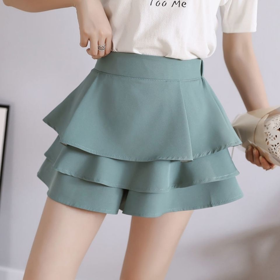 Chân Váy Chữ A Giả Hai Lớp Phong Cách Hàn Quốc Thời Trang Mới Dành Cho Nữ 2022