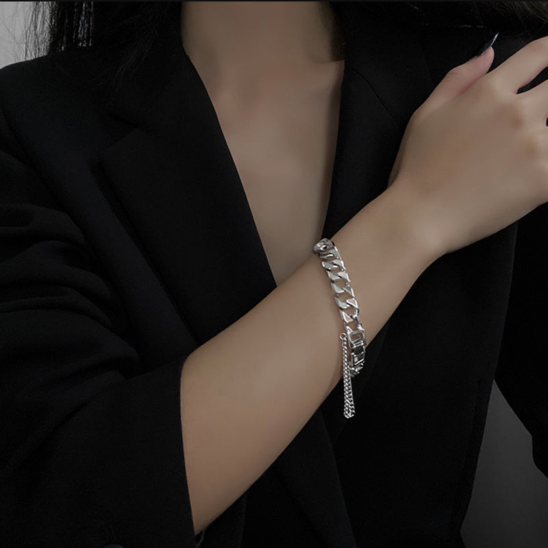 Vòng tay thép titan phong cách thời trang harajuku