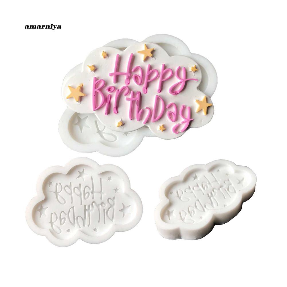 Khuôn silicon làm bánh đa năng tiện dụng hình chữ Happy Birthday