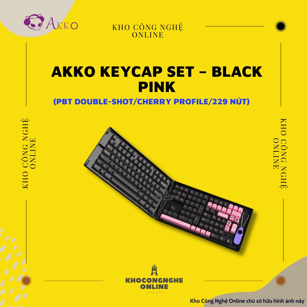 AKKO Keycap set – Black Pink (PBT Double-Shot/Cherry profile/229 nút)