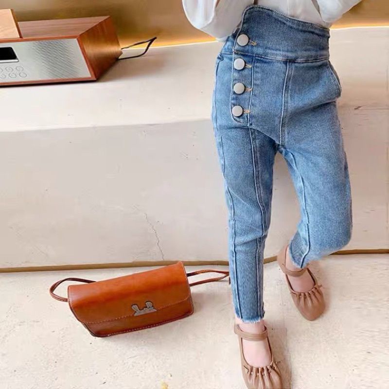 Quần bò cạp cao cho bé gái