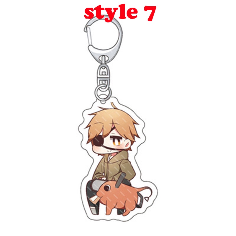 Móc khóa nhựa acrylic hình nhân vật phim hoạt hình Chainsaw man 9 kiểu tùy chọn