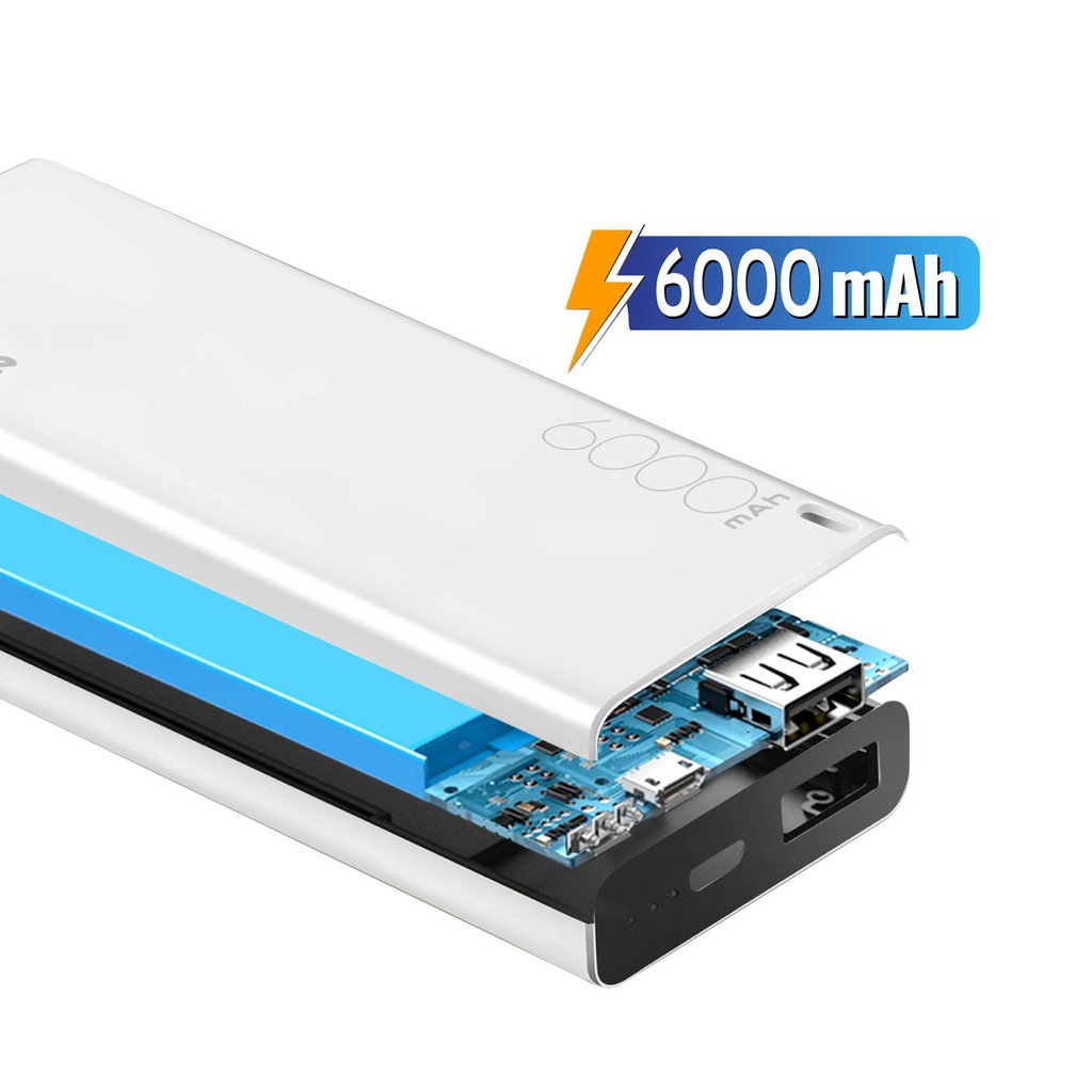 Pin Sạc Dự Phòng 6000mah Promate Energi-6  Siêu Mỏng Sạc Nhanh