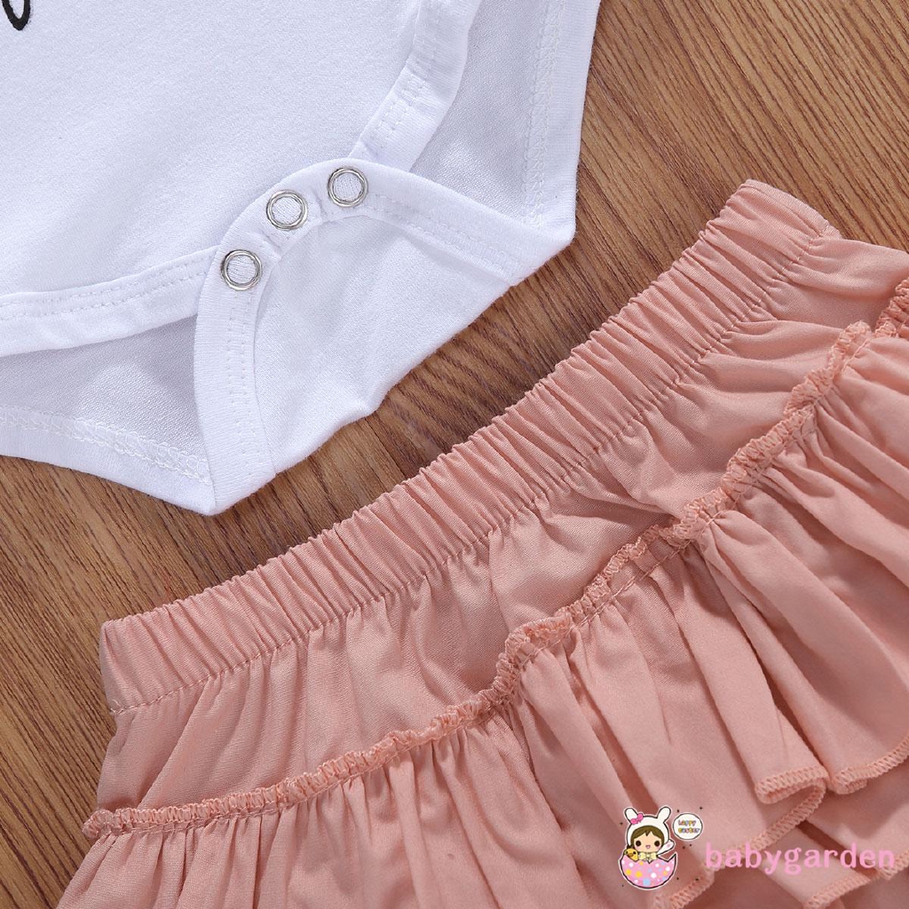 Bộ áo thun ngắn tay cổ tròn + chân váy + băng đô xinh xắn cho bé gái