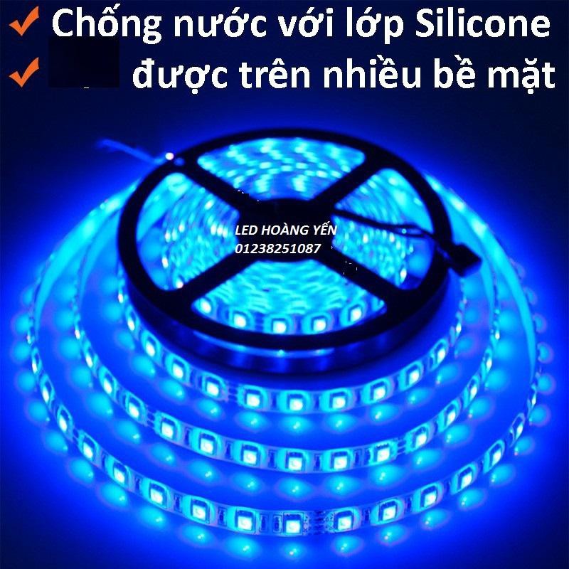 Cuộn Led dây dán 5m 5050 có keo đơn màu Xanh Dương