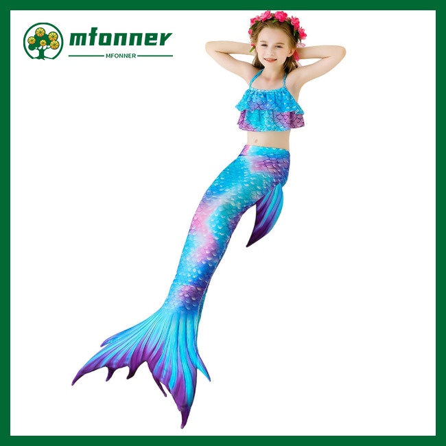 Set 3 Món Đồ Bơi Đuôi Cá Nhiều Màu Sắc Cho Bé Gái