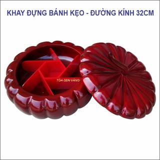Khay Đựng Bánh Kẹo Bằng Gỗ - Đường Kính 32cm