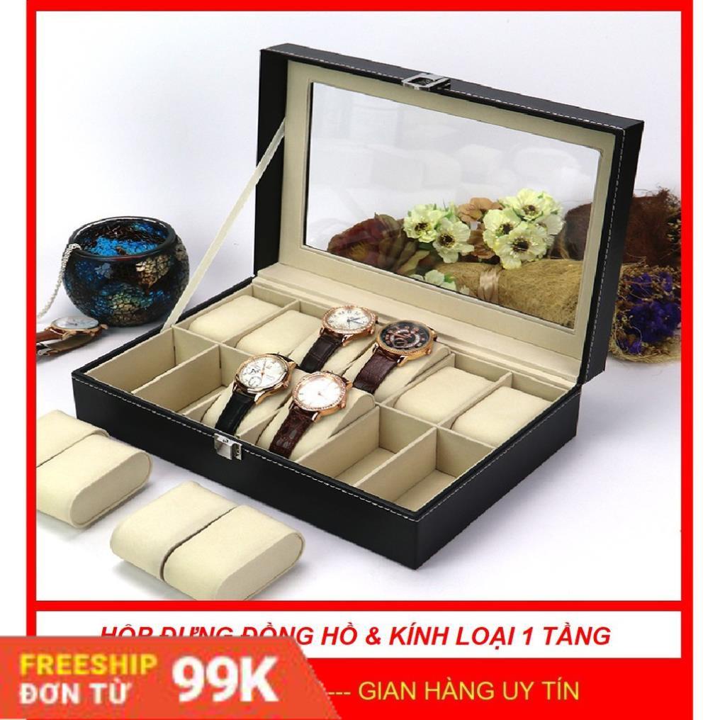 [Giảm 50%]  Hộp Đựng Đồng Hồ, Nhẫn, Hoa Tai &amp; Kính Mát nhiều mẫu - Vỏ Da PU Cao Cấp