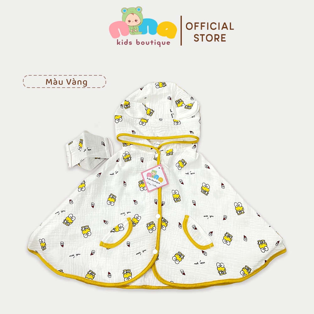 Áo Choàng Chống Nắng Cho Bé Nina Kids Boutique Áo Choàng Đa Năng Tránh Gió Đi Tiêm Xô Muslin Kèm Kính Chống Giọt Bắn