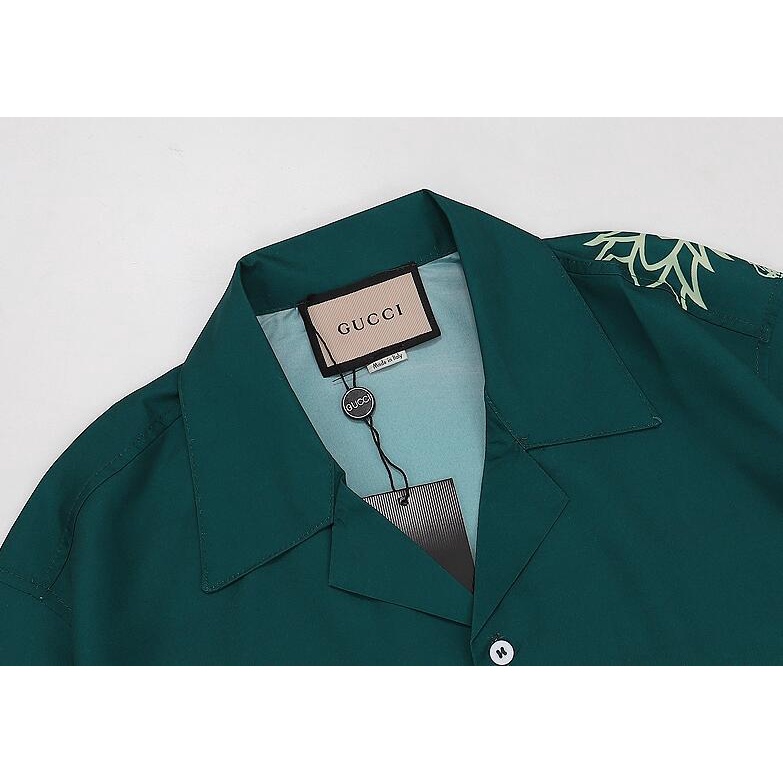 Gucc Áo Sơ Mi cotton Ngắn Tay In Họa Tiết Thời Trang Dành Cho Nam Và Nữ