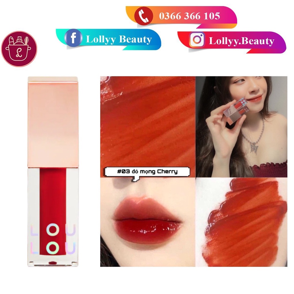 Son Tint Loulou Glow Tint 3g màu 03 Đỏ Cherry