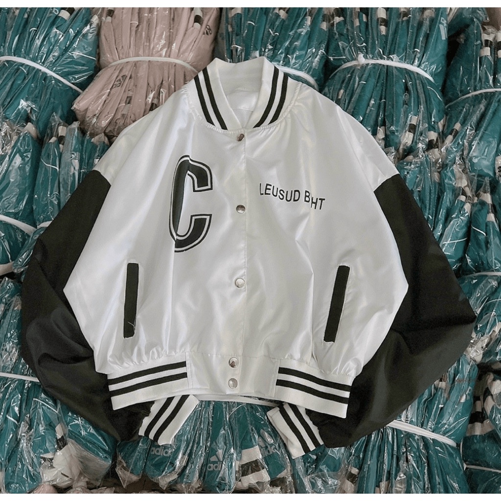 Áo Khoác Bomber Nữ Form Lửng Phối Màu In Chữ Cực Xinh Mẫu Mới Cực HOT - CLITUS FASHION