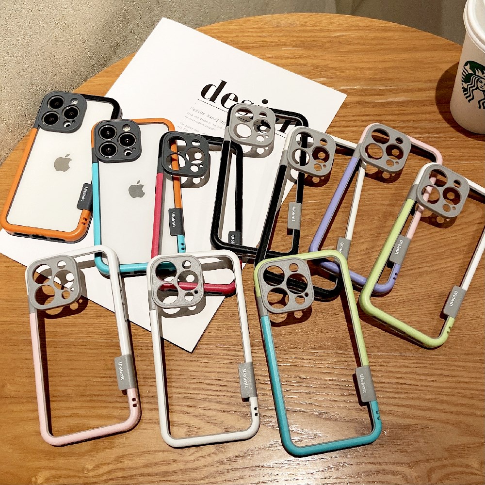 Ốp điện thoại PC khung viền màu gradient bảo vệ toàn diện chống rơi cho IPHONE 13 PRO MAX IPHONE 13 PRO 12 11 7 8 PLUS X XR XS MAX