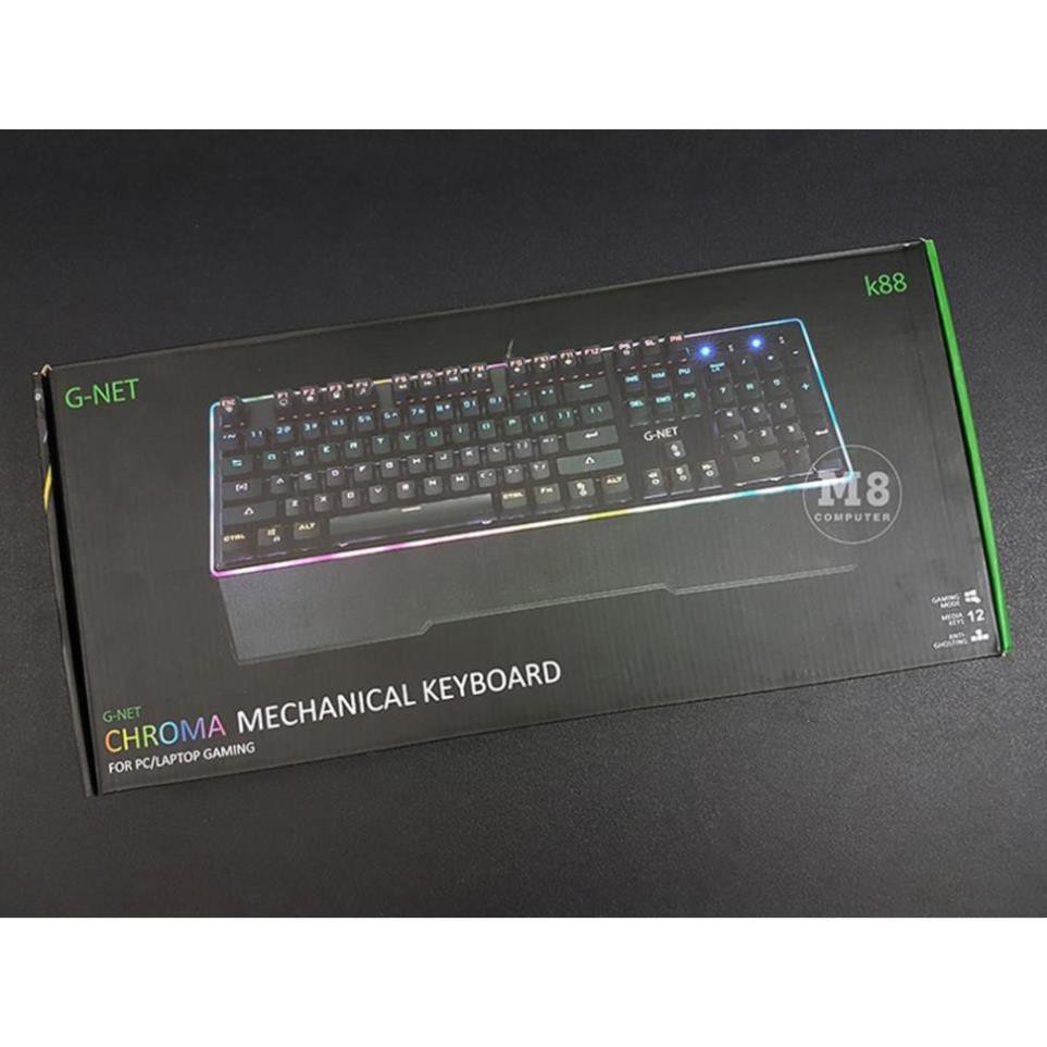 Bàn phím Gaming G-Net K68 - Led ranibow - Blue Switch - Switch quang học - Màu đen - Bảo hành 12 tháng