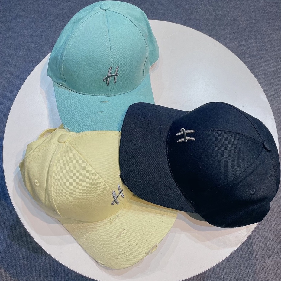 Mũ lưỡi trai Nón kết thêu chữ H kiểu rách Hazo Fashion 378 phong cách Ulzzang form unisex nam nữ