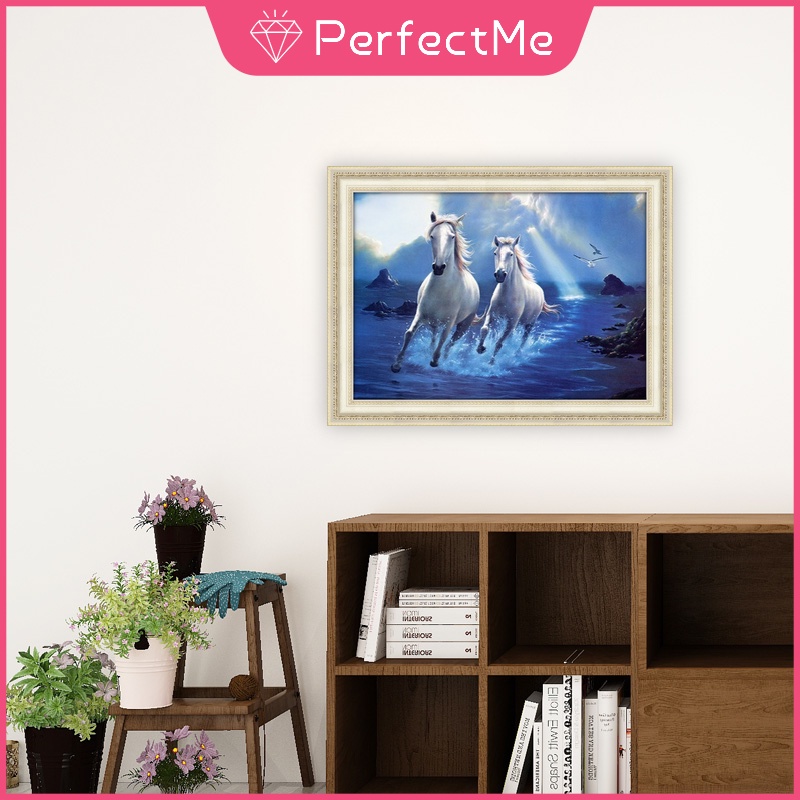 Bộ Tranh Đính Đá 5D Tự Làm 40x30cm Hình Chú Ngựa Bay Xinh Xắn Kèm Phụ Kiện