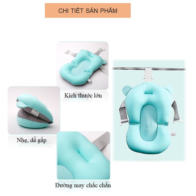 Đệm mềm chống trượt hỗ trợ cho bồn tắm em bé sơ sinh 0-6 tháng