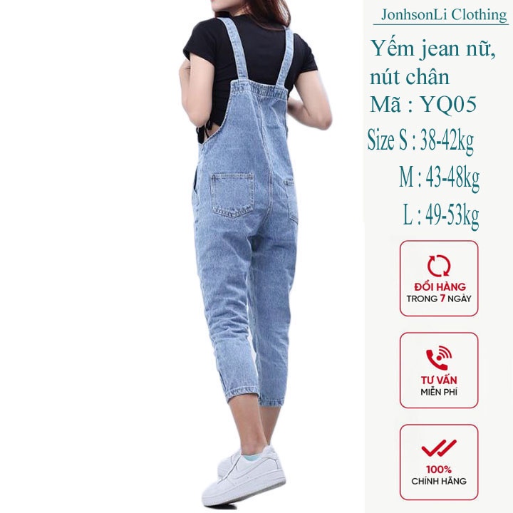 Yếm jean dài nữ JL JohnsonLi – yếm bò ulzzang phong cách hàn quốc J04