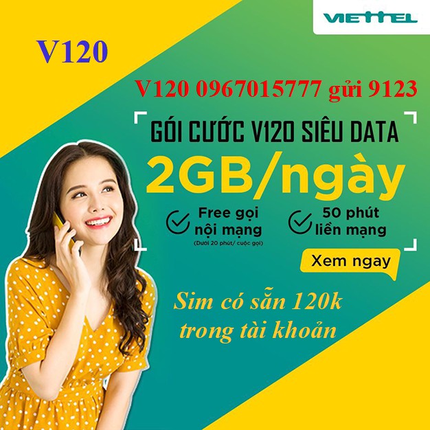 Sim 4G Viettel V120 nghe gọi vào mạng tẹt ga