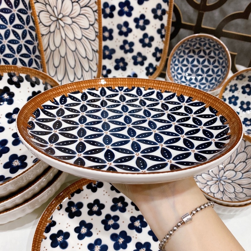 Bộ Bát đĩa decor, Bát sứ Bát ăn cơm, Bộ chén dĩa sứ Dễ thương  cao cấp sét Mây Nhật 10 món H2 siêu đẹp.