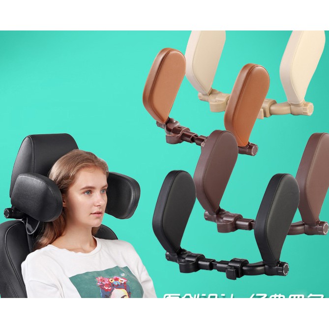 Gối tựa đầu trên xe ô tô   chất liệu cao cấp, xoay 180 độ