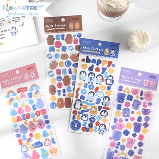 Flowertree Sticker Tờ Miếng Dán Flowertree Trang Trí Nhật Ký Hình Động Vật Đáng Yêu