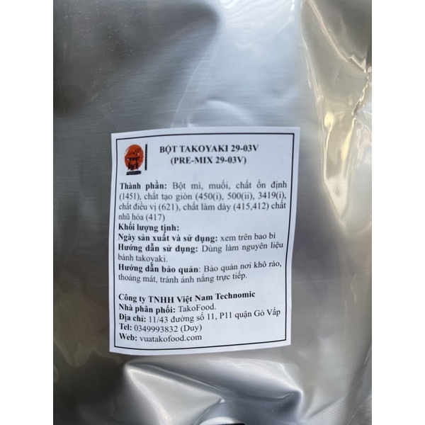 ( Có Sẵn )Bột làm bánh Takoyaki - giòn ngon 2kg