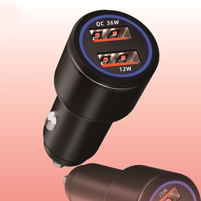 Tẩu Sạc Nhanh 2.4A 12V / 24V QC3.0 USB Bằng Kim Loại Cho Xe Hơi