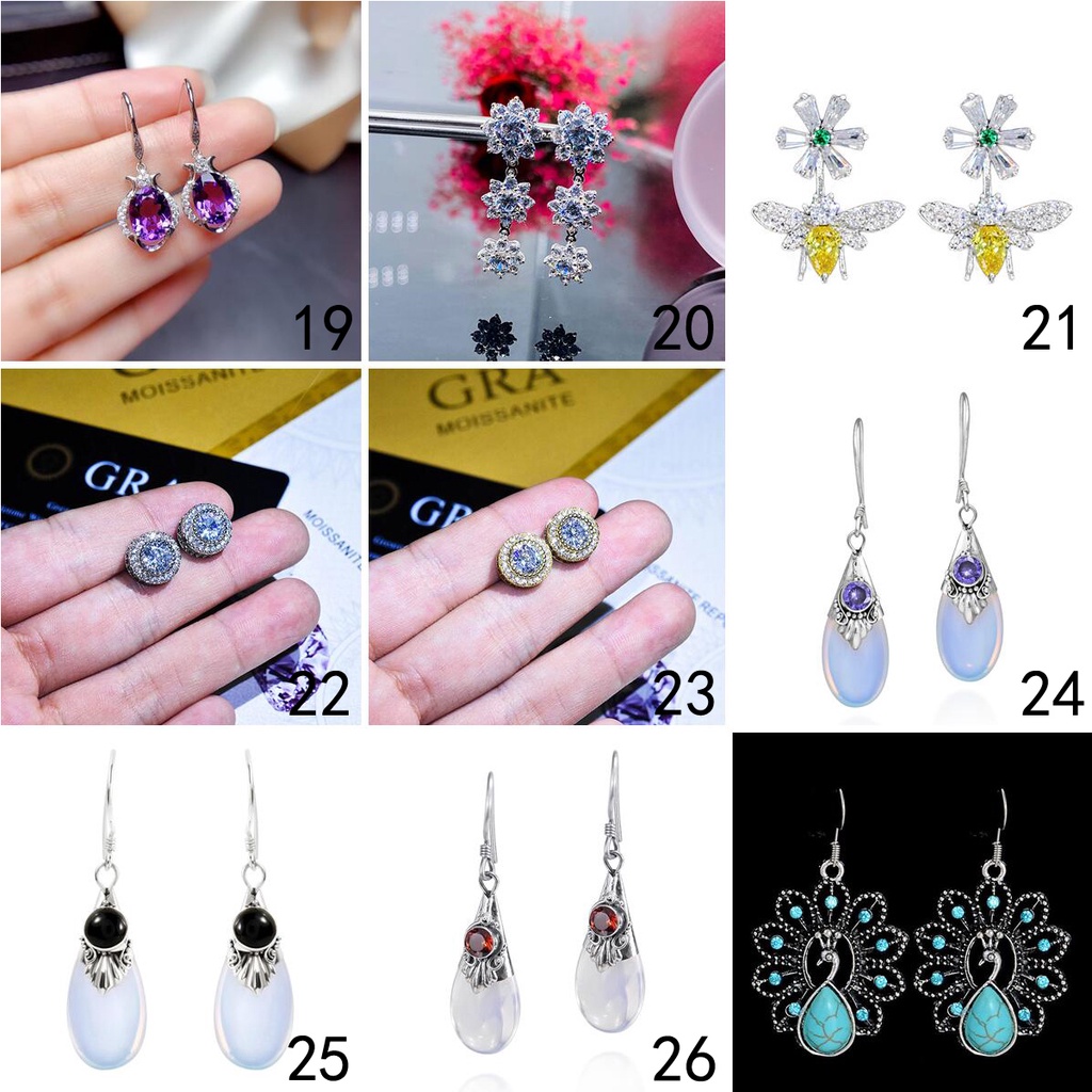 Bông Tai Bạc 925 Hình Hoa Mặt Trăng Phong Cách Hàn Quốc Thời Trang Cho Nữ Ed016