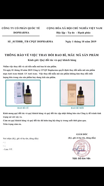 [mẫu mới] SERUM TINH CHẤT MỤN TÁI TẠO Linhzhi DR.LACIR - sạch mụn, trắng da