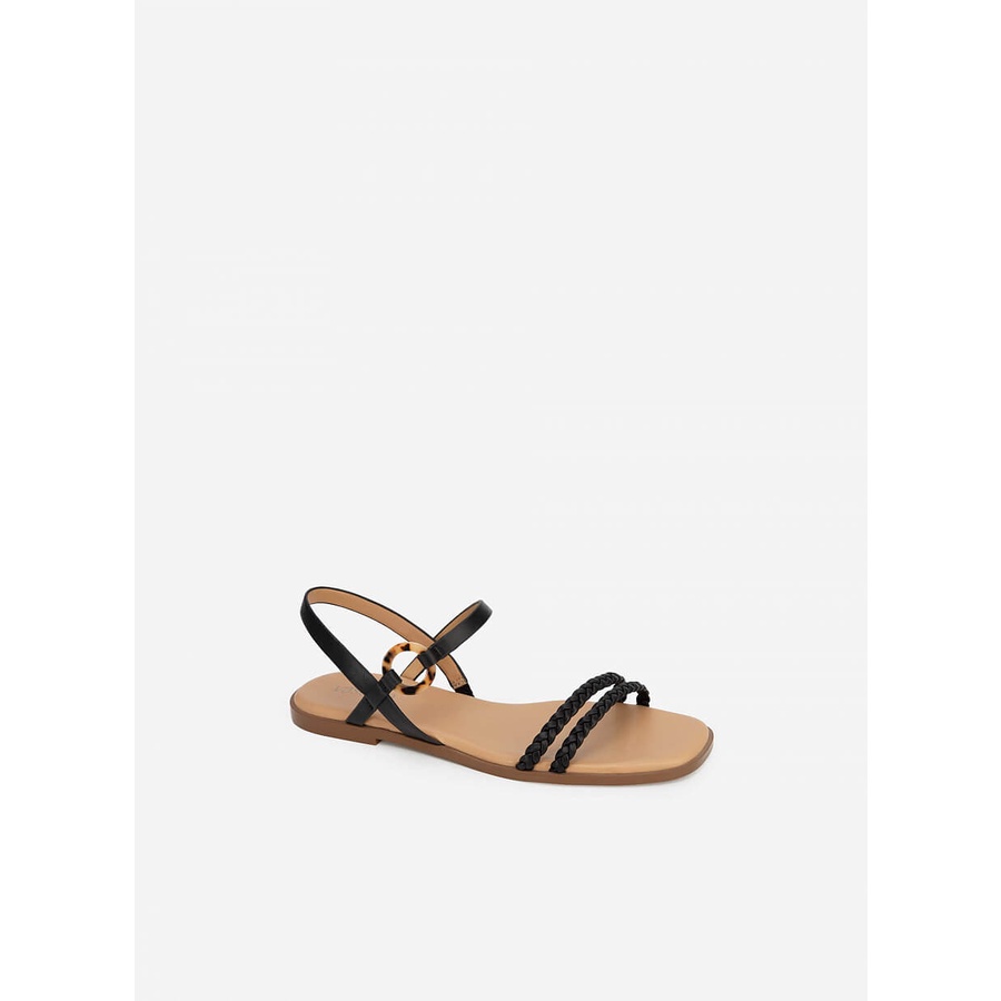Vascara Giày Sandal Quai Đan Phối Marble Ring - SDK 0320 - Màu Đen