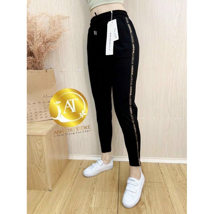Quần baggy nữ sọc chữ cạp chun chất umi hàn cực tôn dáng M06