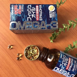 Dầu cá Omega3 Orihiro của Nhật 180 viên giúp sáng mắt tăng trí nhớ bổ sung omega3