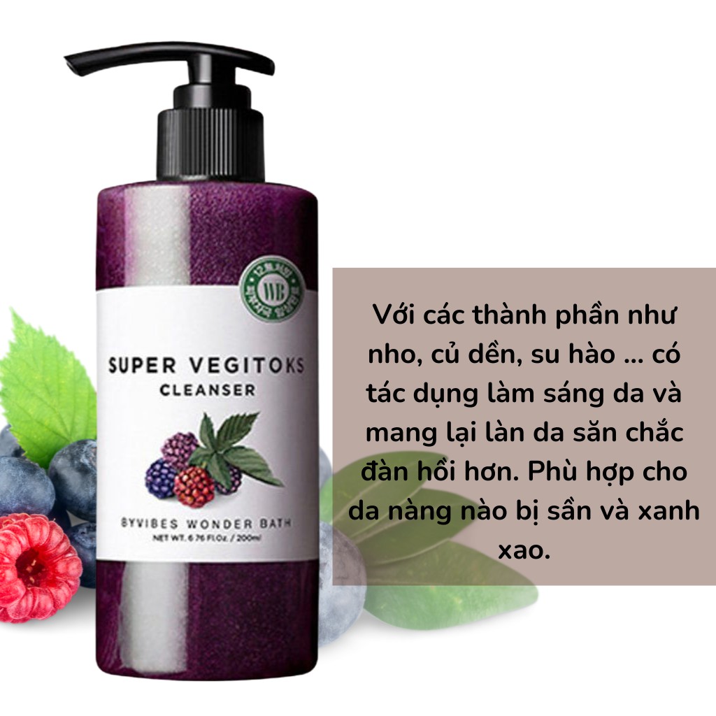 Sữa Rửa Mặt Rau Củ Thải Độc 3 In 1 Super Vegitoks Cleanser 300 ml