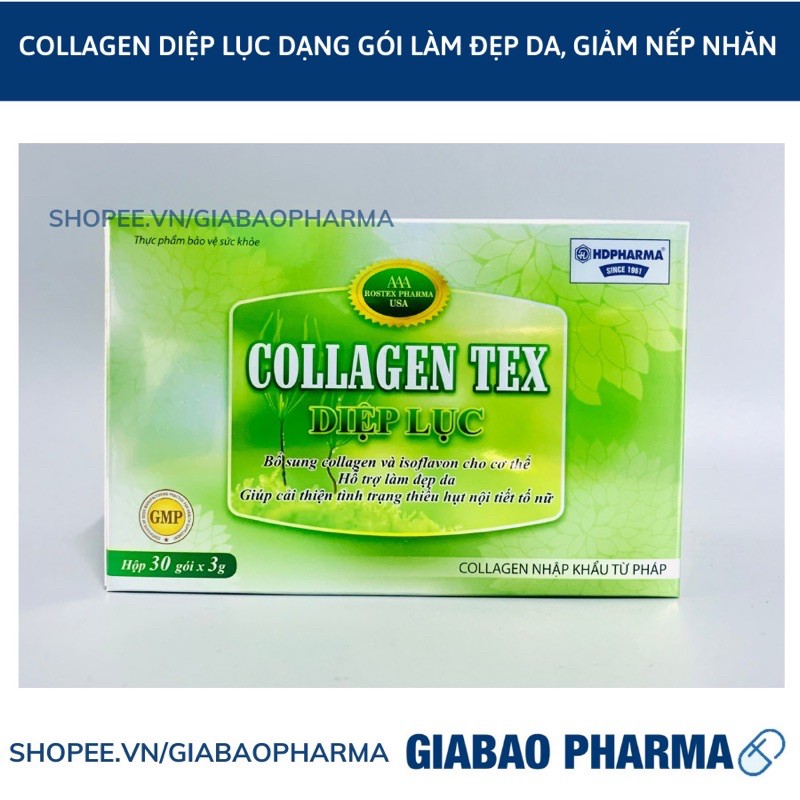Collagen Diệp Lục dạng gói hỗ trợ làm đẹp da, cải thiện nếp nhăn-Hộp 30 gói | Thế Giới Skin Care