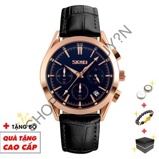 Đồng hồ nam SKMEI chạy full 6 kim chống nước dây da cao cấp chính hãng SME39  -SHOP NGỌC HUYỀN
